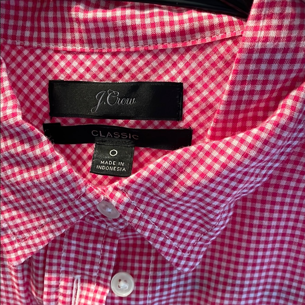 J. Crew Women’s pink :red Gingham Button Down Shirt